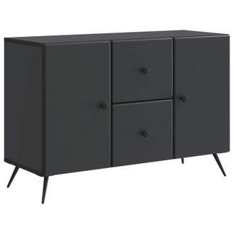 vidaXL Aparador Con Caj&oacute;n Negro 89 X 34,5 X 60 Cm Madera De Ingenier&iacute;a Vidaxl