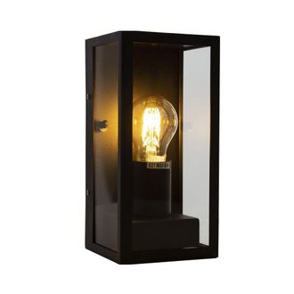 Trade Shop Trade Shop Traesio - Trade Shop - Porta Lampada Esterno Vetro Vt8517 Nero Matto E27 Ip44 Retro Illuminazione