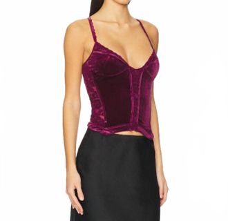Free People About Last Night Corset Tank In Wine