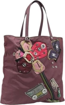 Prada Pre-owned Vintage Tote Bag - Dames - Vintage Shopper - Paars - ONE Size - Leer - Vintage