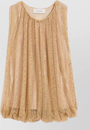 Sportmax bubble hem chainmail mesh halterneck top