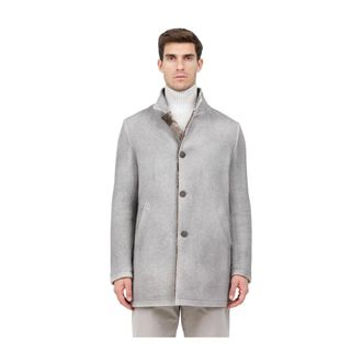 Gimos Cappotto Monopetto in Lana-Mohair - - Coats - Uomo - Grigio - L
