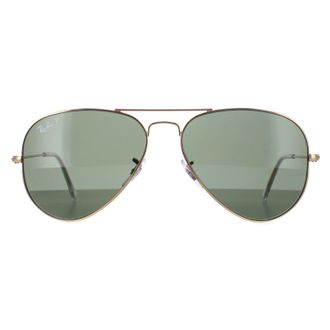 Ray-Ban Aviator Gold Green Polarized Sunglasses
