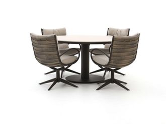 Apple Bee Camp Bay/Melville &oslash; 140cm dining tuinset 5-delig draaibaar