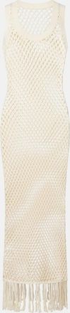 Sir. Abito lungo Ilaria in maglia di cotone con frange