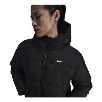 Nike (WMNS) Nike Sportswear Classic Puffer Therma-Fit Loose Hooded Jacket Asia Sizing Black White FZ5900-010