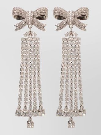 Self Portrait crystal-embellished drop earrings
