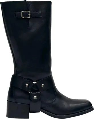 Alohas Rocky High Boots - Dames - Hoge Laarzen - Zwart - 37 EU - Leer - Schoenen