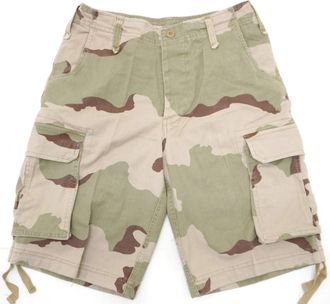 Generic Vintage Stone Wash Shorts Cargo US Army Desert Camo Tri Colour Work Thick Cotton