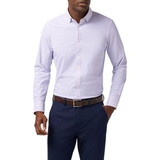 Mizzen+Main Leeward Trim Fit Button-Up Shirt in Skyline Blue Austin Plaid at Nordstrom, Size Xx-Large