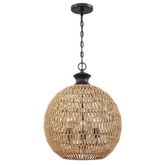 Netlighting Quoizel Casablanca Spherical Pendant Classic Palladian Bronze 3x E27 in Brown