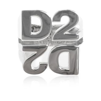 Dsquared2 Logo Signet Ring - Heren - Ringen - Grijs - ONE Size - Accessoires