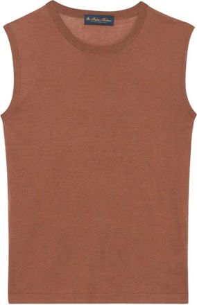 Brooks Brothers Zijden Blend Top - Dames - Tops zonder mouwen - Bruin - XS - Katoen - Tops