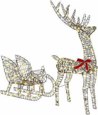 vidaXL trineo tirado por reno cálido 70 x 26 x 128.5 cm Ratán vidaXL