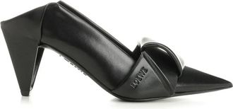 Loewe Origami Flap Back Pump - female - Loewe - Heeled Mules - Black - 5 UK - Shoes