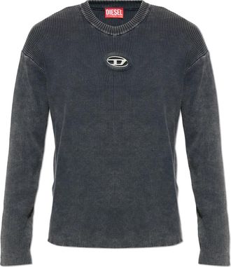 Diesel K-Darren-D Sweater - Heren - Ronde hals truien - Grijs - XL - Katoen - Truien & Vesten