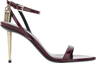 Tom Ford Padlock Stiletto Sandaal - Dames - Sandalen met hakken - Rood - 36 EU - Leer - Schoenen