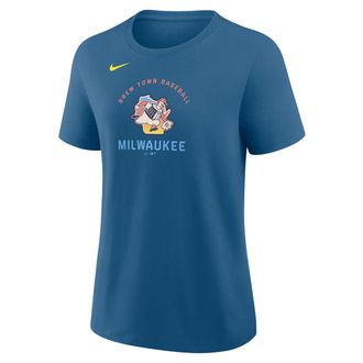 Nike Milwaukee Brewers City Connect Nike Womens MLB T-Shirt in Blue | 01K94GWMZB-PBY