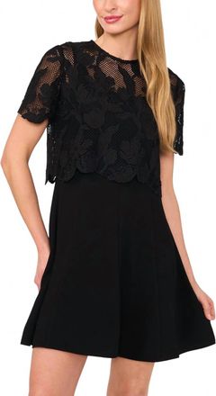 Ted Baker Womens Crepe Mini Dress With Lace Ove In Rich Black