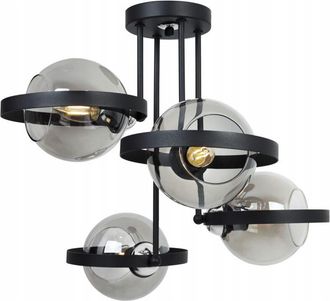 OEM L&aacute;mpara Colgante Moderna De Cristal Anillo De Grafito