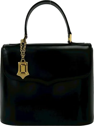 Saint Laurent Black Leather Handbag Tote Bag (Pre-Owned)
