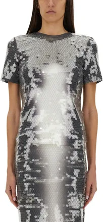 Sportmax Gradient Sequined Fitted Top With Short Sleeves