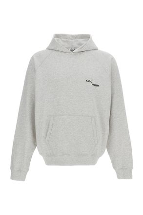 A.P.C. Grey Fragment Cotton Hooded Sweatshirt