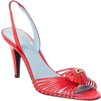 Valentino Royal Heart 85 Leather Slingback Sandal