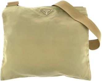 Prada Pre-owned Cross Body Bags, female, Beige, Size: ONE SIZE Pre-owned Nylon shoulder-bags