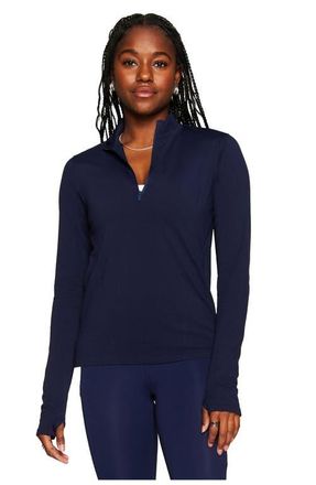 Fabletics Womens Feather Tech+ Half-Zip Top in Deep Navy at Nordstrom, Size Xx-Large