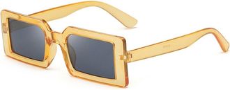 Generic Small Frame Outdoor Men Sunglasses Vacation Women Commuter Driving Sun Glasses(Yellow)