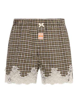 Martine Rose Green And Stretch Cotton Boxer Shorts