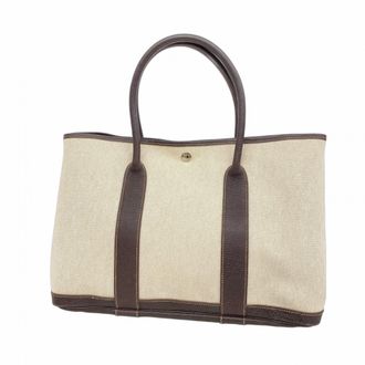 Herm&egrave;s Brown Toile H Tote Bag (Pre-Owned)
