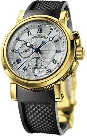 Breguet Pre-owned Breguet Marine Chronograph Silver Dial Mens Watch 5827BA/12/5ZU