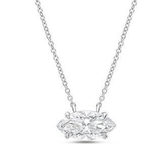 Diana M. Jewels 14kt white gold lab grown marquise east west diamond pendant weighing 2.00 ct in a prong setting