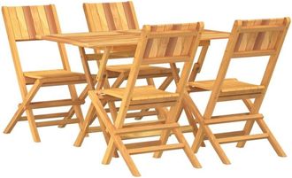 vidaXL Vidaxl - Juego De Comedor Para Jard&iacute;n 5 Piezas Madera Maciza De Teca