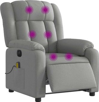 vidaXL Vidaxl - Sill&oacute;n Reclinable De Masaje El&eacute;ctrico Tela Gris Claro