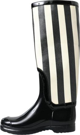 Dolce & Gabbana Gestreepte Kniehoge Regenlaarzen - Dames - Regenlaarzen - Veelkleurig - 35 EU - Schoenen