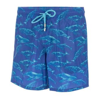 Vilebrequin Beachwear, male, Blue, Size: XL Mahina Sparkling Whales Swim Shorts