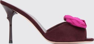 Roger Vivier Sandali mules Epine Rose in camoscio ricamato con tacco a spillo