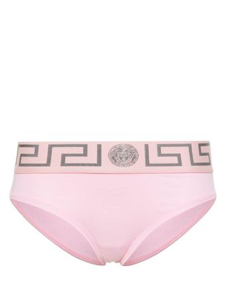 Versace Jersey slip met Greca-band - Roze