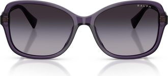 Ralph Lauren 57mm Square Sunglasses in Dark Violet/gradient Grey at Nordstrom