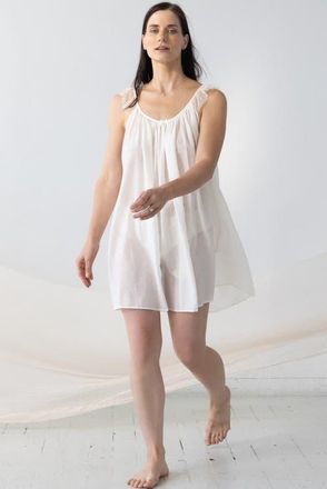 Salua Betty Babydoll in Cotton Silk Blend in Pearl at Nordstrom