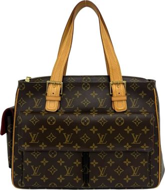 Louis Vuitton Brown Leather Pvc Shoulder Bag Tote Bag (Pre-Owned)