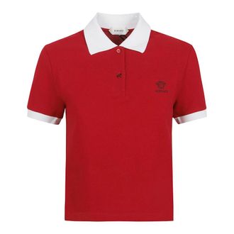 Versace Polo Shirts, female, Red, Size: XS Versace T-shirts and Polos