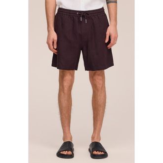 Nn.07 1454 Gregor Linen Drawstring Shorts in Dusky Port at Nordstrom, Size Xx-Large