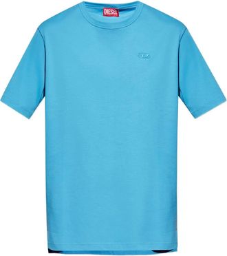 Diesel T-shirt T-Adjust-Slits con ricamo - Blu