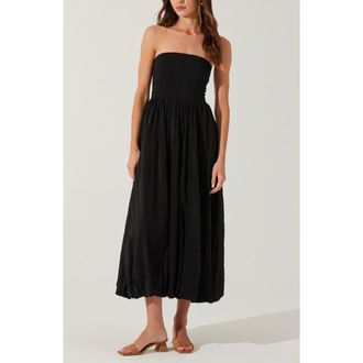 ASTR the Label Strapless Bubble Hem Dress in Black at Nordstrom Rack, Size X-Small