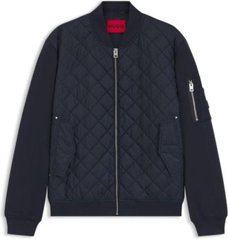 HUGO BOSS Water-repellent jacket in mixed materials