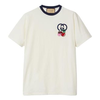 Gucci Cotton Jersey T-Shirt With Patch Off White 785345-XJGIK-9088